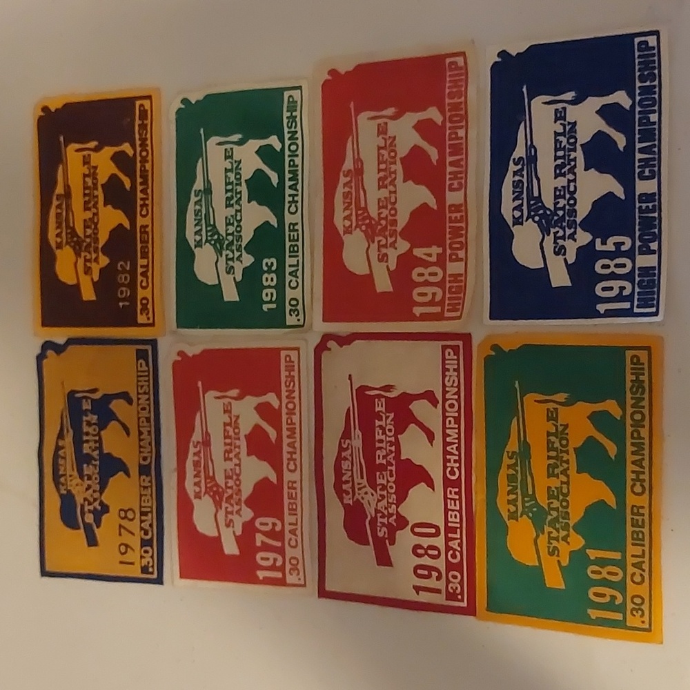 8 Vintage Kansas Rifle Association Decals